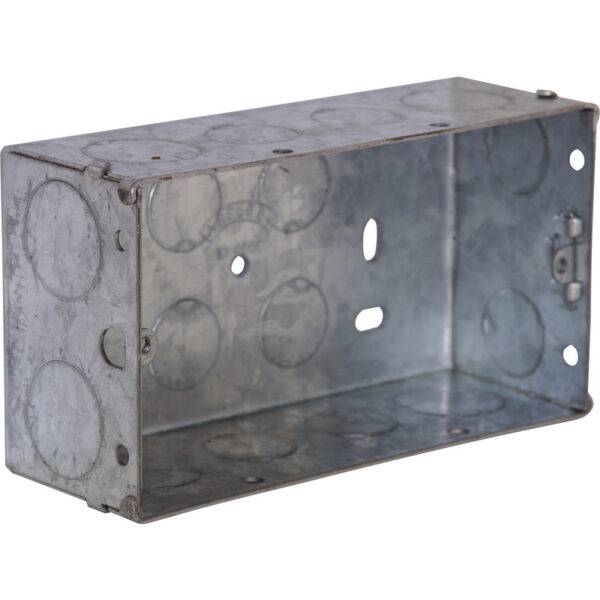 All Module Metal Back Box Metal Back Box 2 Gang 47mm | Electrical Xpress Ltd